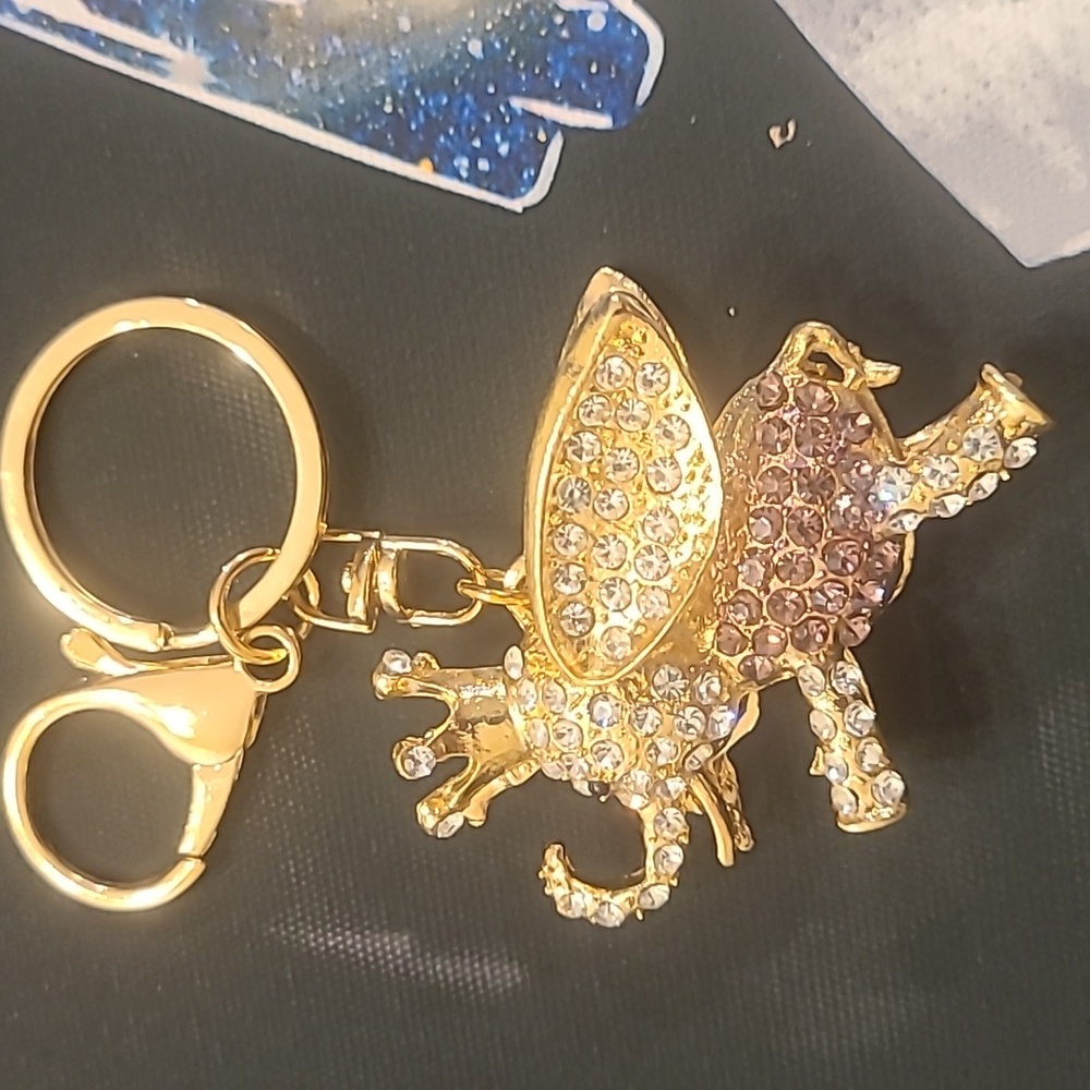 Fashion Jewelry Gold Elephant Keychain/Bag Charm